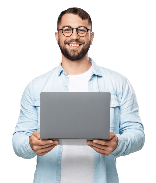 man with laptop